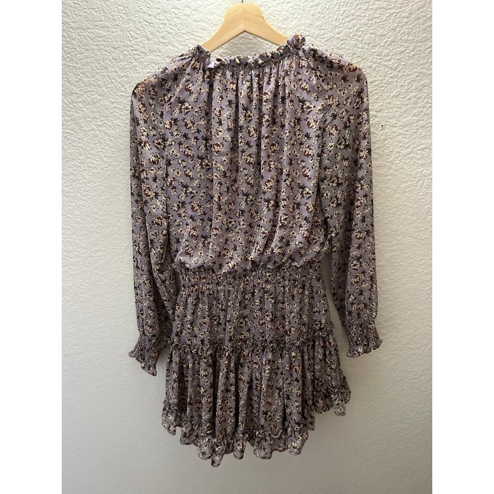 Skylar Madison Purple Floral Smocked Ruffle Dress Cottagecore Milkmaid Fairy S - Picture 4 of 6